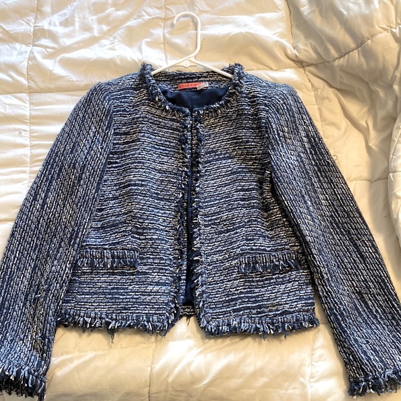 Alice + Olivia Jackets & Blazers - Alice and Olivia Blue Tweed Jacket Small